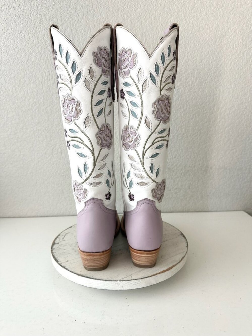 Lane KENZIE Knee High Womens Cowboy Boots Purple White Western Cowgirl Tall 9.5 - Picture 3 of 12